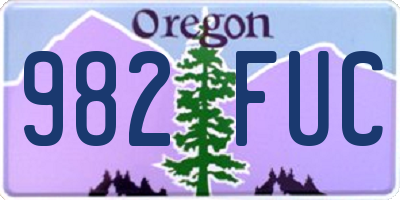 OR license plate 982FUC