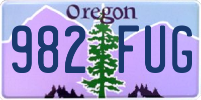 OR license plate 982FUG