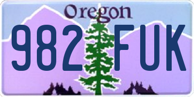 OR license plate 982FUK