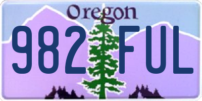 OR license plate 982FUL