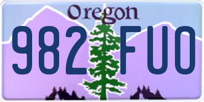 OR license plate 982FUO