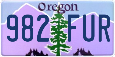 OR license plate 982FUR