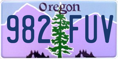 OR license plate 982FUV