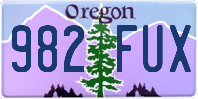 OR license plate 982FUX