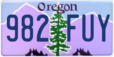OR license plate 982FUY