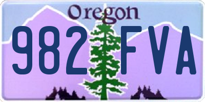 OR license plate 982FVA