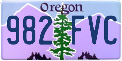 OR license plate 982FVC
