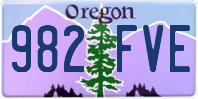 OR license plate 982FVE