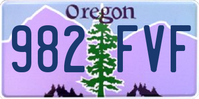 OR license plate 982FVF