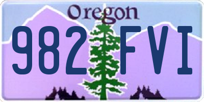 OR license plate 982FVI