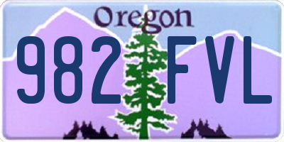 OR license plate 982FVL