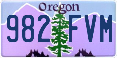 OR license plate 982FVM