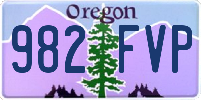 OR license plate 982FVP