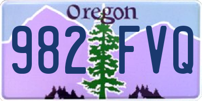 OR license plate 982FVQ