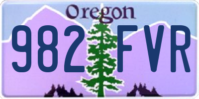 OR license plate 982FVR