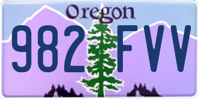 OR license plate 982FVV