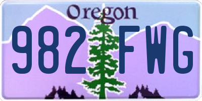 OR license plate 982FWG