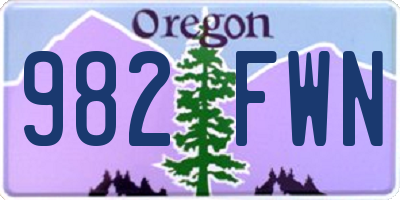 OR license plate 982FWN