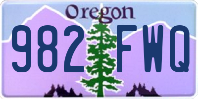 OR license plate 982FWQ