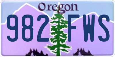 OR license plate 982FWS