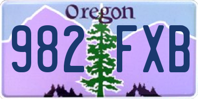 OR license plate 982FXB