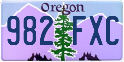 OR license plate 982FXC