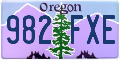 OR license plate 982FXE
