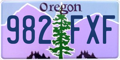 OR license plate 982FXF