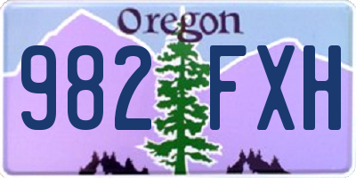 OR license plate 982FXH