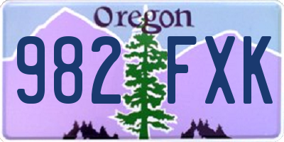 OR license plate 982FXK
