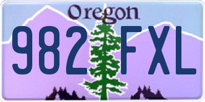 OR license plate 982FXL