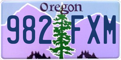 OR license plate 982FXM