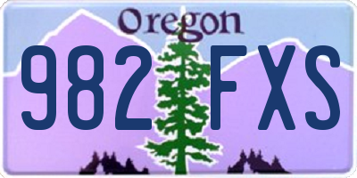 OR license plate 982FXS