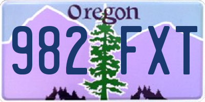 OR license plate 982FXT