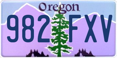 OR license plate 982FXV
