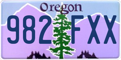 OR license plate 982FXX
