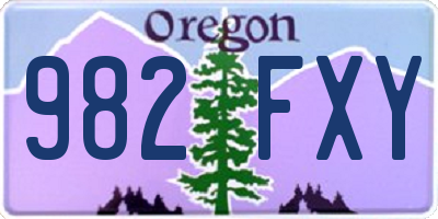 OR license plate 982FXY