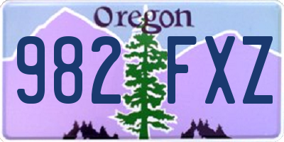 OR license plate 982FXZ