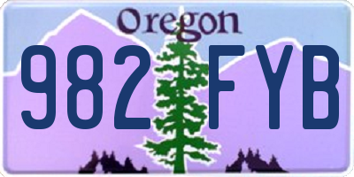 OR license plate 982FYB