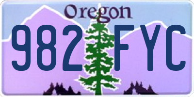 OR license plate 982FYC