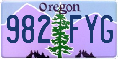 OR license plate 982FYG