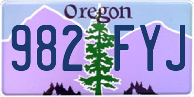 OR license plate 982FYJ