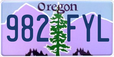 OR license plate 982FYL