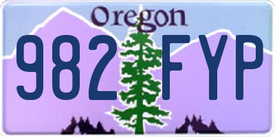 OR license plate 982FYP