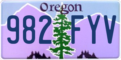 OR license plate 982FYV