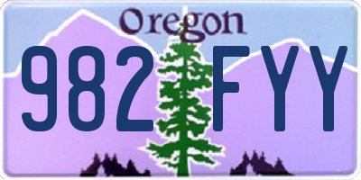 OR license plate 982FYY