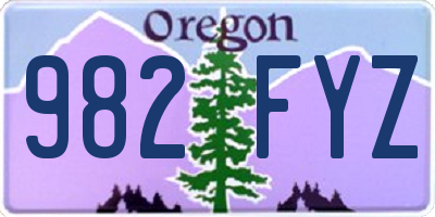 OR license plate 982FYZ
