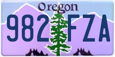 OR license plate 982FZA