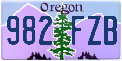 OR license plate 982FZB
