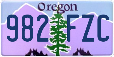 OR license plate 982FZC